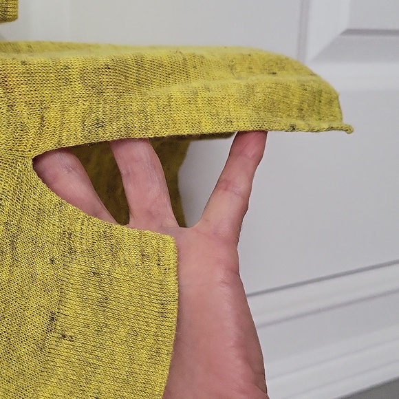 Eileen Fisher Linen Blend Long Sleeve Pullover Sweater - Heathered Yellow - S - Picture 3 of 6